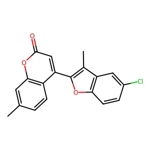 4-(5-chloro-3-methylbenzofuran-2-yl)-7-methyl-2H-chromen-2-one structure