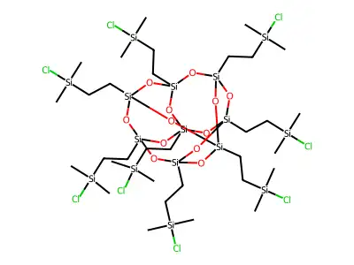 PSS-Octakis[2-(Chlorodimethylsilyl)ethyl] substituted structure