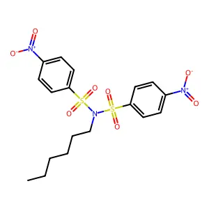 N-Hexyl-4-nitro-N-(4-nitrobenzene-1-sulfonyl)benzene-1-sulfonamide structure