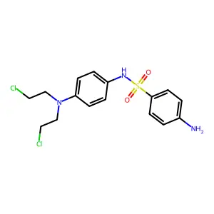 4-amino-N-[4-[bis(2-chloroethyl)amino]phenyl]benzenesulfonamide structure
