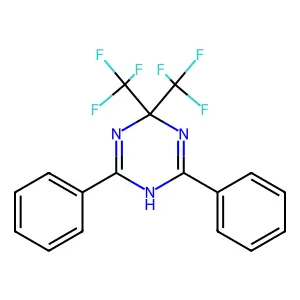 2,6-diphenyl-4,4-bis(trifluoromethyl)-1H-1,3,5-triazine structure
