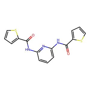 N-[6-(thiophene-2-carbonylamino)pyridin-2-yl]thiophene-2-carboxamide structure