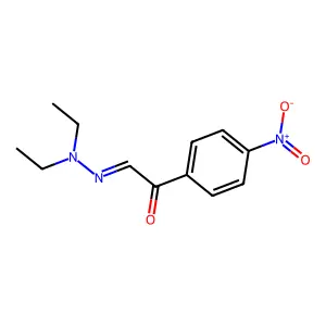4-Nitro-alpha-oxobenzeneacetaldehyde aldehydo-(2,2-diethylhydrazone) structure