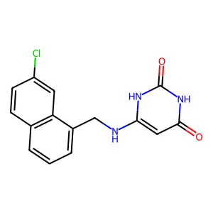 6-[(7-chloronaphthalen-1-yl)methylamino]-1H-pyrimidine-2,4-dione structure