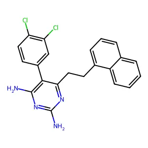 5-(3,4-Dichlorophenyl)-6-(2-naphthalen-1-ylethyl)pyrimidine-2,4-diamine structure
