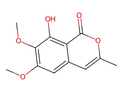 8-Hydroxy-6,7-dimethoxy-3-methylisochromen-1-one structure