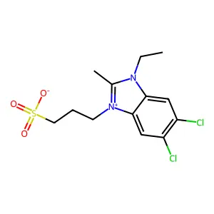 1h-benzimidazolium, 5,6-dichloro-1-ethyl-2-methyl-3-(3-sulfopropyl)-, inner salt structure