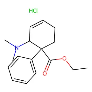 Ethyl 2-(dimethylamino)-1-phenylcyclohex-3-ene-1-carboxylate hydrochloride structure
