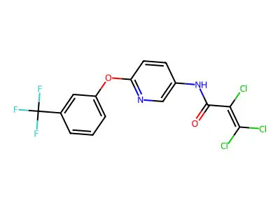 N1-{6-[3-(trifluoromethyl)phenoxy]-3-pyridyl}-2,3,3-trichloroacrylamide structure