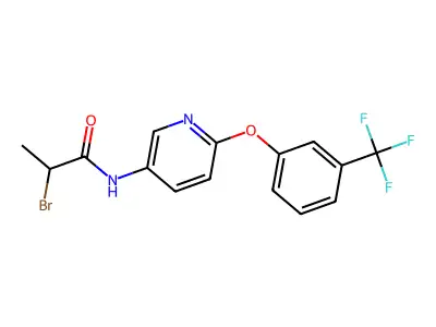 N1-{6-[3-(trifluoromethyl)phenoxy]-3-pyridyl}-2-bromopropanamide structure