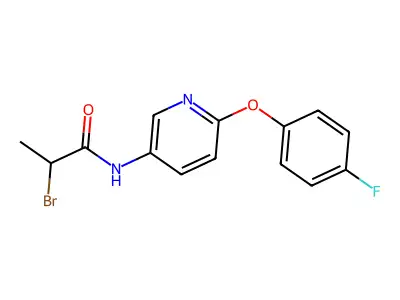 2-bromo-N-[6-(4-fluorophenoxy)pyridin-3-yl]propanamide structure