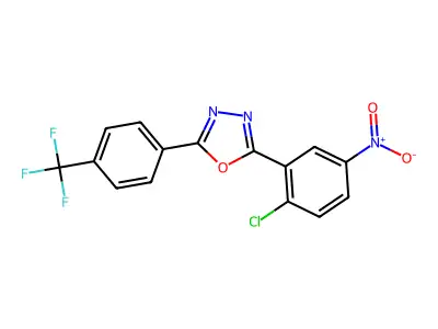 2-(2-Chloro-5-nitrophenyl)-5-[4-(trifluoromethyl)phenyl]-1,3,4-oxadiazole structure