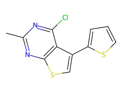 4-Chloro-2-methyl-5-(thiophen-2-yl)thieno(2,3-d)pyrimidine structure