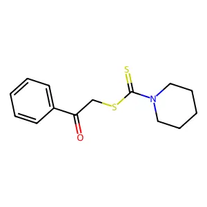Phenacyl piperidine-1-carbodithioate structure
