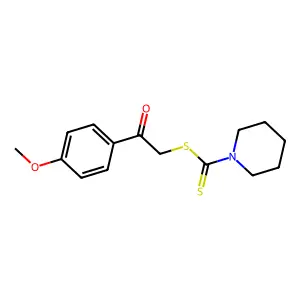[2-(4-Methoxyphenyl)-2-oxoethyl] piperidine-1-carbodithioate structure
