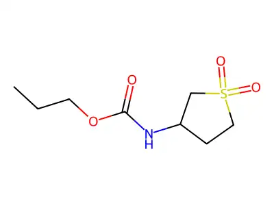 3-Thiophenecarbamic acid, tetrahydro-, propyl ester, 1,1-dioxide structure