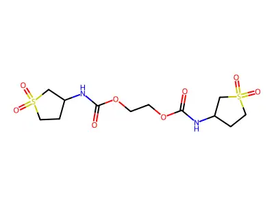 3-Thiophenecarbamic acid, tetrahydro-, ethylene ester, 1,1,1',1'-tetraoxide structure