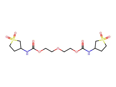 Oxydi-2,1-ethanediyl bis[(1,1-dioxidotetrahydro-3-thienyl)carbamate] structure