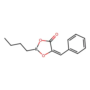5-benzylidene-2-butyl-1,3,2-dioxaborolan-4-one structure