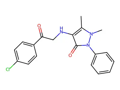 Antipyrine, 4-((p-chlorophenacylidene)amino)- structure