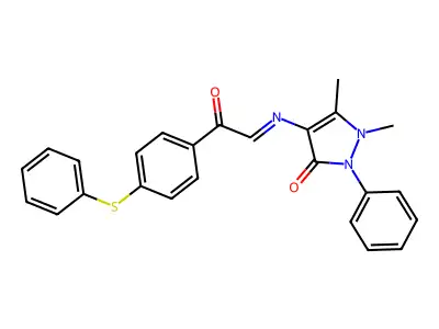 4-(((p-Phenylthio)phenacylidene)amino)antipyrine structure