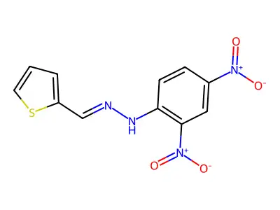 Thiophene-2-carbaldehyde 2,4-dinitrophenylhydrazone structure
