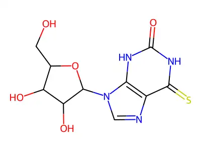 Xanthosine, 6-thio- structure