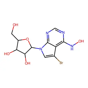5-Bromo-n-hydroxy-7-pentofuranosyl-7h-pyrrolo[2,3-d]pyrimidin-4-amine structure