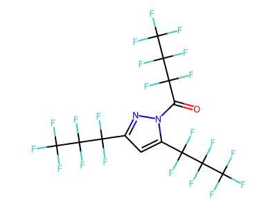 3,5-Bis(heptafluoropropyl)-1-(heptafluorobutyryl)pyrazole structure