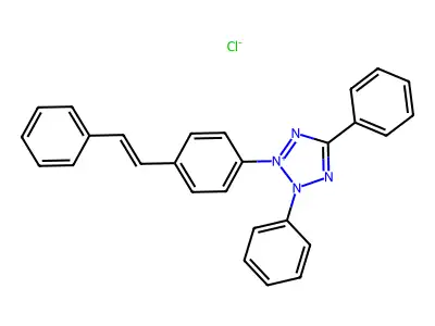 2,5-Diphenyl-3-(p-styrylphenyl)-2H-tetrazolium chloride structure