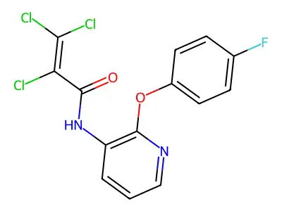 N1-[2-(4-fluorophenoxy)-3-pyridyl]-2,3,3-trichloroacrylamide structure