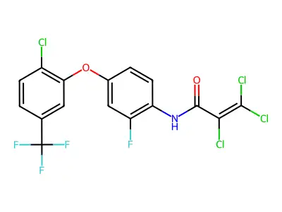 N1-{4-[2-chloro-5-(trifluoromethyl)phenoxy]-2-fluorophenyl}-2,3,3-trichloroacrylamide structure