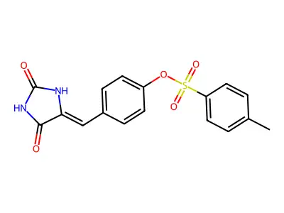 5-[[4-[[(4-Methylphenyl)sulfonyl]oxy]phenyl]methylene]-2,4-imidazolidinedione structure
