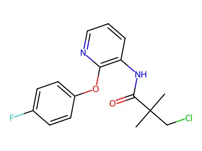 3-Chloro-N-(2-(4-fluorophenoxy)-3-pyridinyl)-2,2-dimethylpropanamide structure