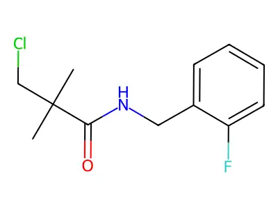 N1-(2-fluorobenzyl)-3-chloro-2,2-dimethylpropanamide structure