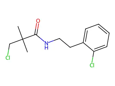 3-chloro-N-[2-(2-chlorophenyl)ethyl]-2,2-dimethylpropanamide structure
