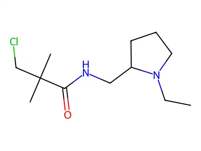 3-chloro-N-[(1-ethylpyrrolidin-2-yl)methyl]-2,2-dimethylpropanamide structure