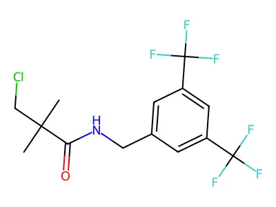 N1-[3,5-di(trifluoromethyl)benzyl]-3-chloro-2,2-dimethylpropanamide structure