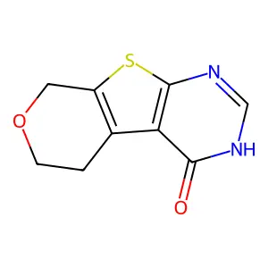 5,6-Dihydro-3H-pyrano[4',3':4,5]thieno[2,3-D]pyrimidin-4(8H)-one structure