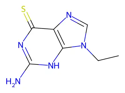 9H-Purine-6-thiol, 2-amino-9-ethyl- structure