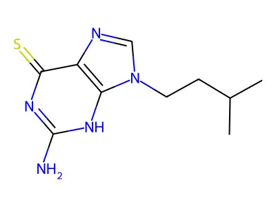 9H-Purine-6-thiol, 2-amino-9-isopentyl- structure