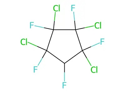 1,2,3,4-Tetrachloro-1,2,3,4,5-pentafluorocyclopentane structure