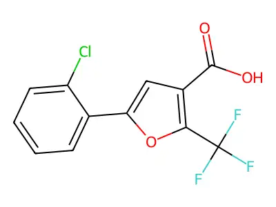 5-(2-chlorophenyl)-2-(trifluoromethyl)furan-3-carboxylic Acid structure