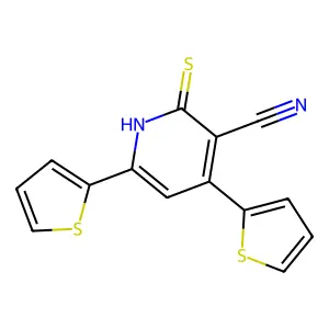 4,6-Dithien-2-yl-2-thioxo-1,2-dihydropyridine-3-carbonitrile structure