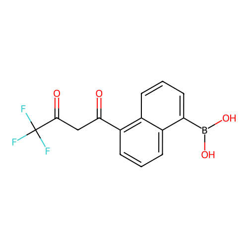 [5-(4,4,4-Trifluoro-3-oxobutanoyl)naphthalen-1-yl]boronic acid structure