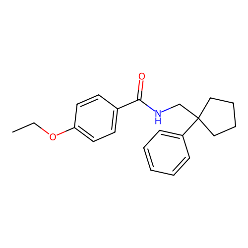 4-ethoxy-N-[(1-phenylcyclopentyl)methyl]benzamide structure