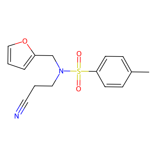 N-(2-cyanoethyl)-N-(furan-2-ylmethyl)-4-methylbenzenesulfonamide structure