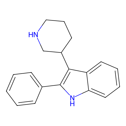 2-Phenyl-3-piperidin-3-yl-1H-indole structure