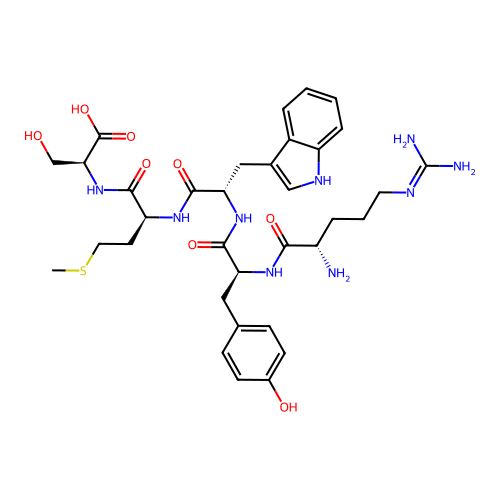 H-Arg-Tyr-Trp-Met-Ser-OH structure