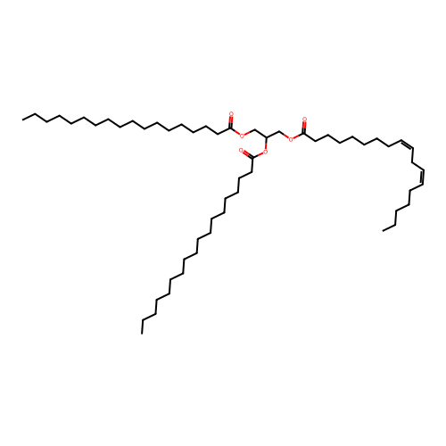 [3-[(9Z,12Z)-Octadeca-9,12-dienoyl]oxy-2-octadecanoyloxypropyl] octadecanoate structure